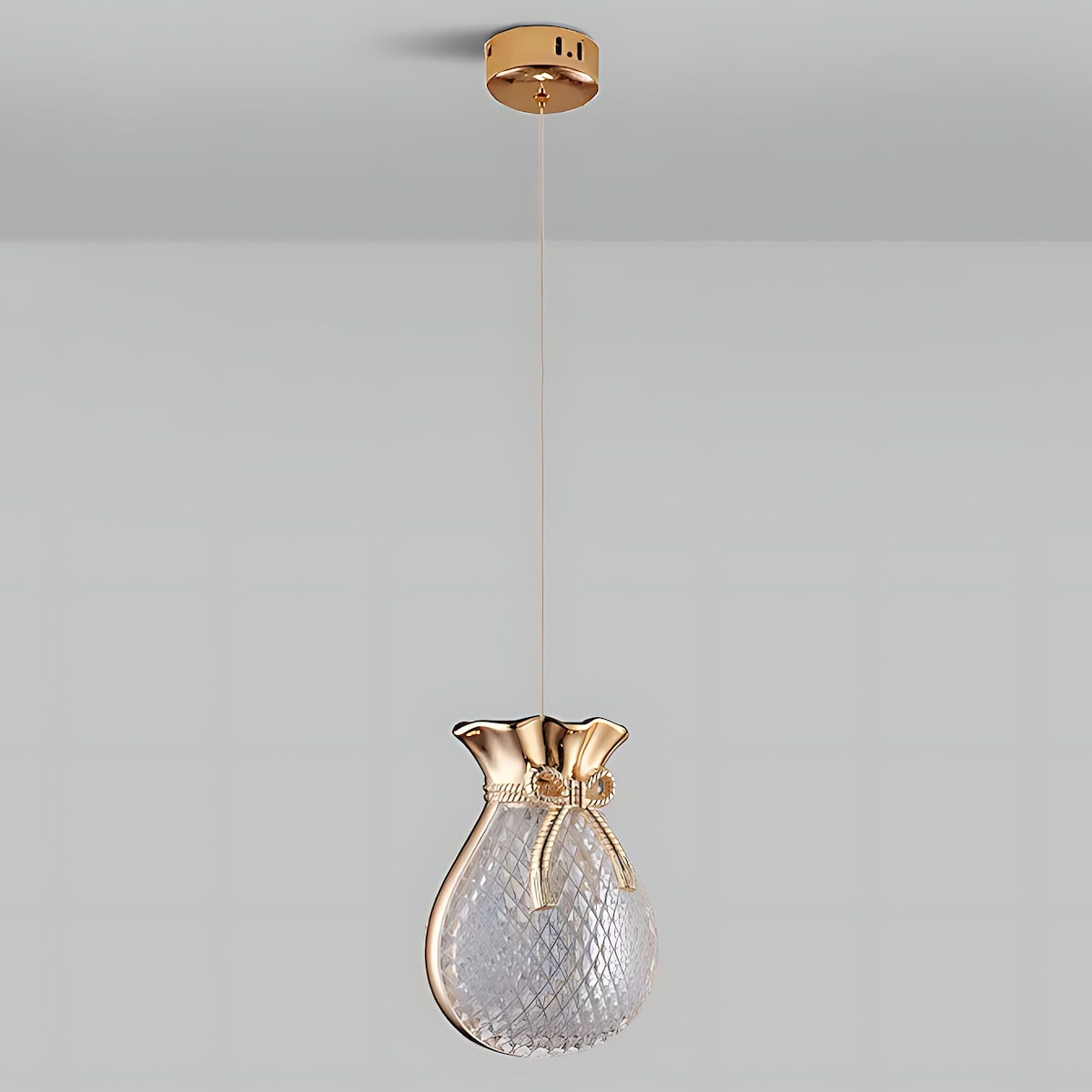 Lampa Sufitowa Wisząca Lhj107-1Cp Gold Złoty, Różowe Złoto, Metal
