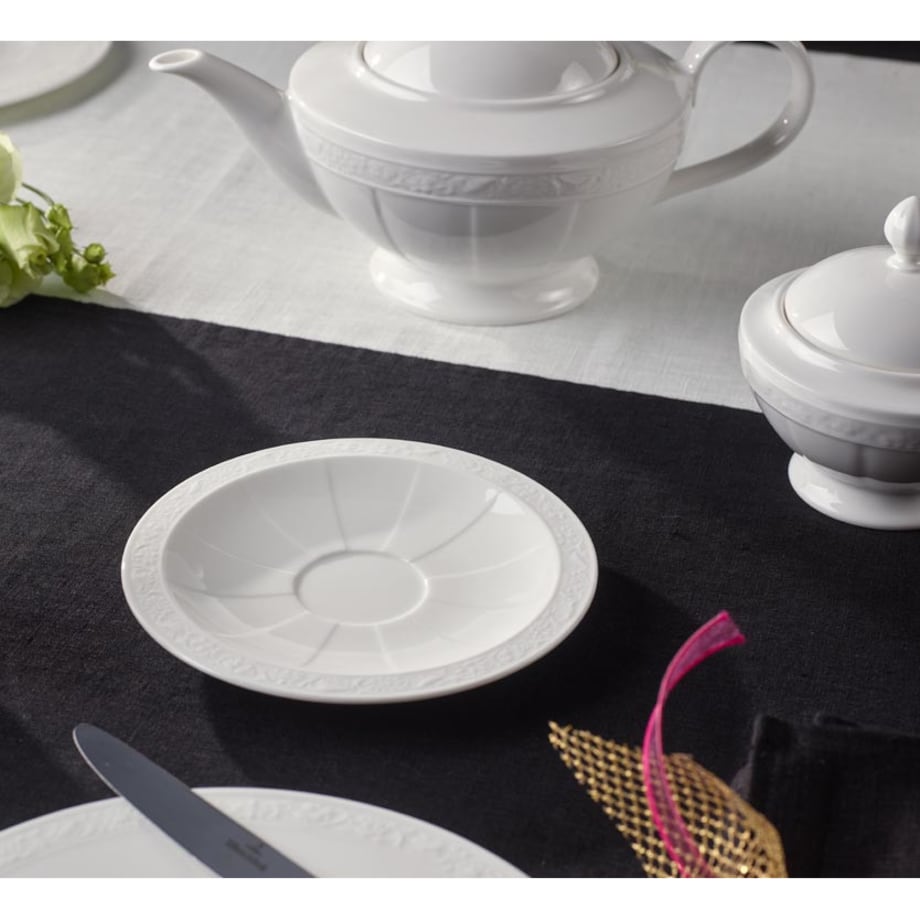 Spodek do filiżanki do kawy lub herbaty White Pearl, 16 cm, Villeroy & Boch