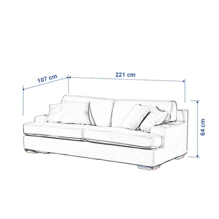 Pokrowiec na sofę Göteborg nierozkładaną, szaro-beżowy, Sofa Göteborg nierozkładana, Amsterdam