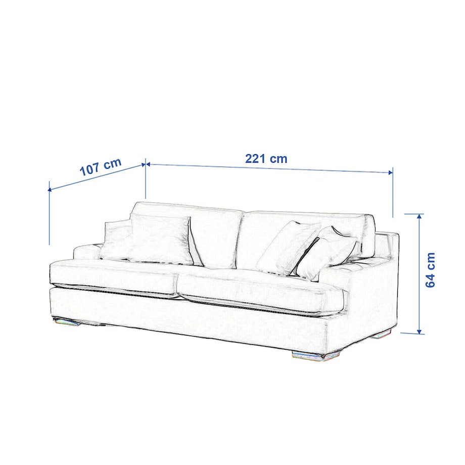 Pokrowiec na sofę Göteborg nierozkładaną, szaro-beżowy, Sofa Göteborg nierozkładana, Amsterdam