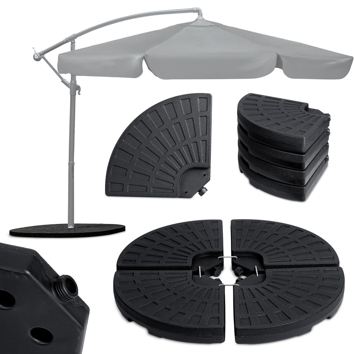 Podstawa parasola ogrodowego stojak obciążnik baza czarna Plonos 48x48x7,5cm