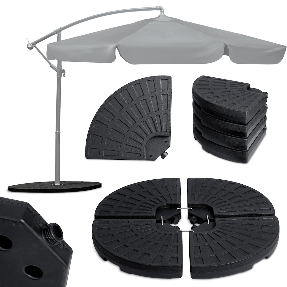 Podstawa parasola ogrodowego stojak obciążnik baza czarna Plonos 48x48x7,5cm