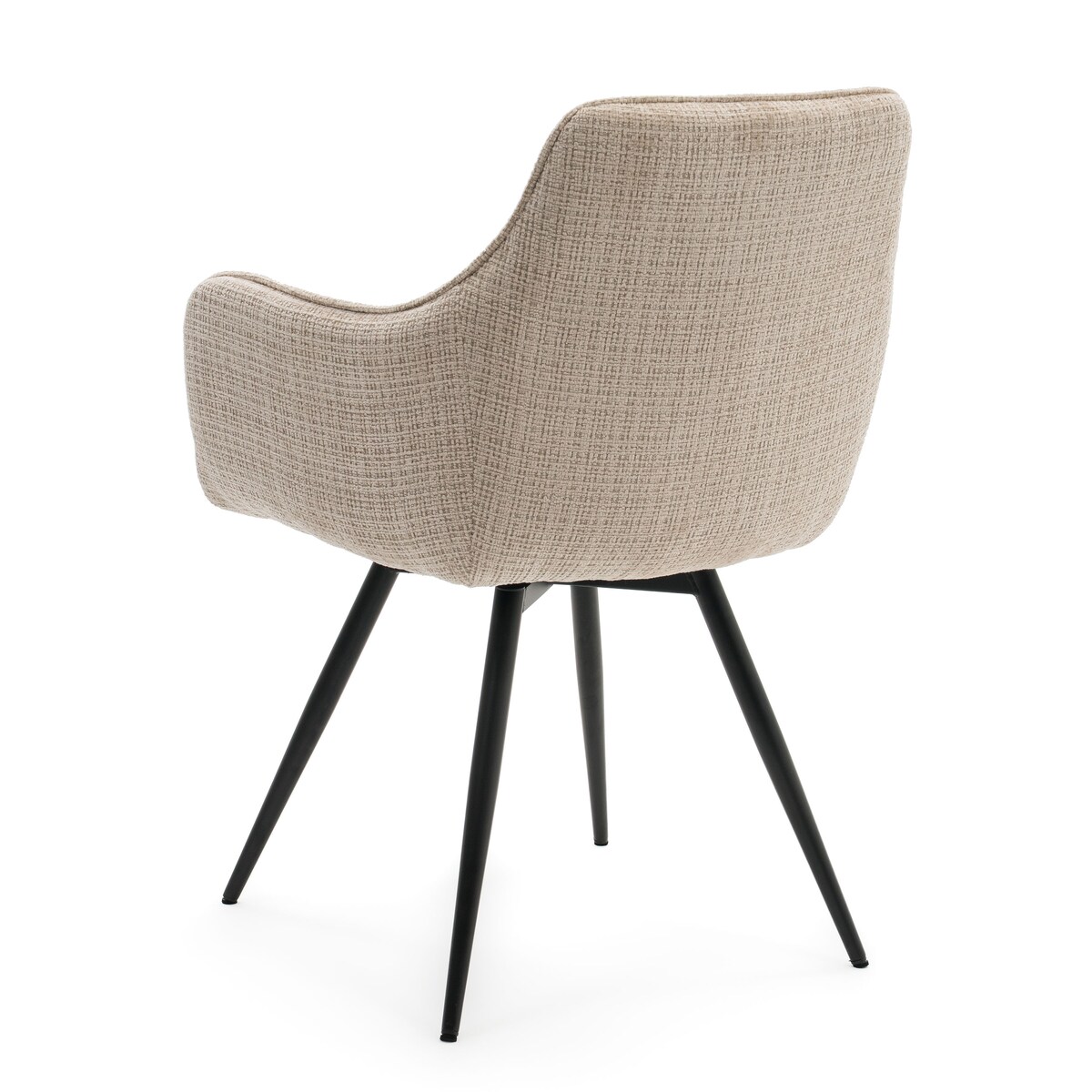 Krzesło tapicerowane obrotowe szenilowe do salonu QUATTRO jasnobeżowe