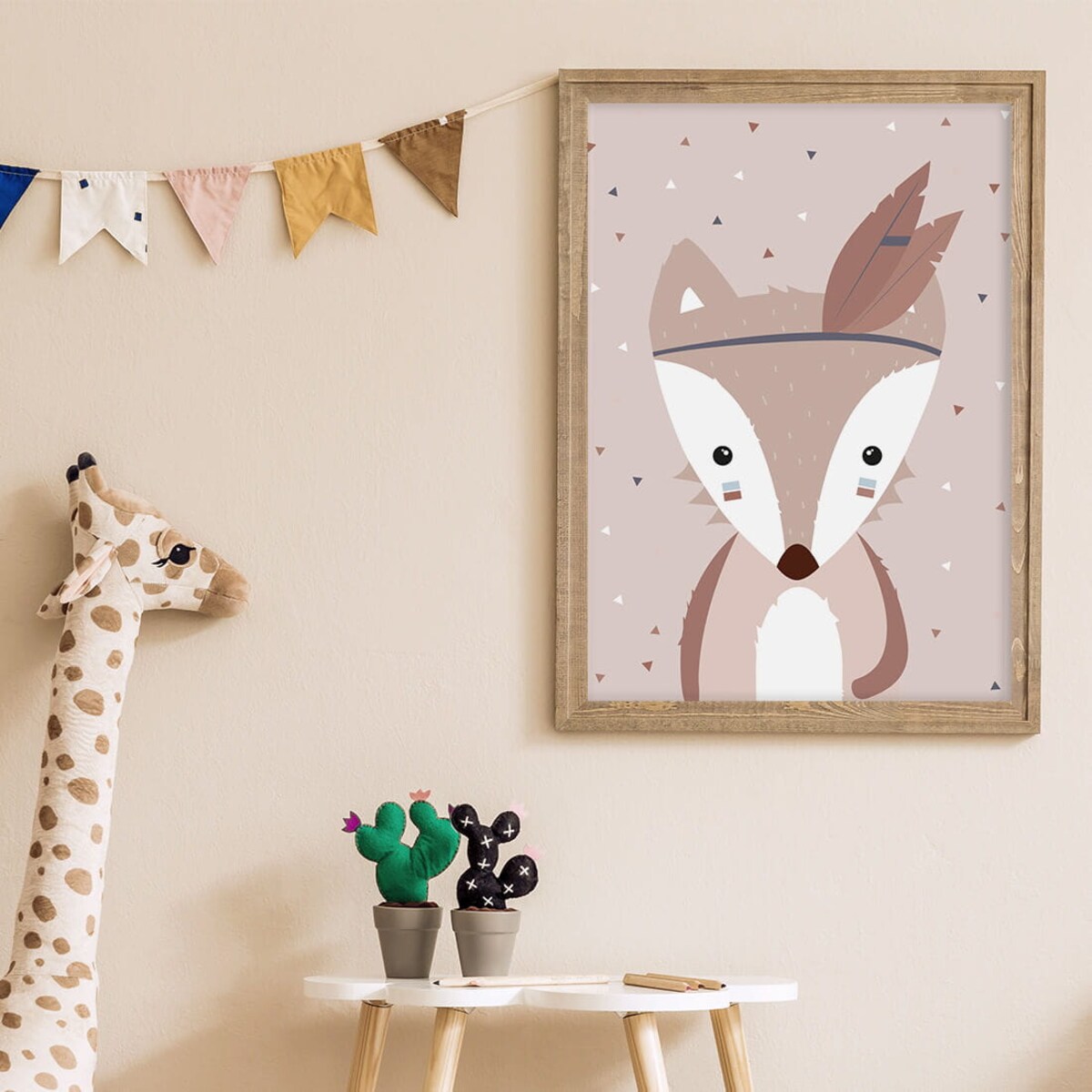 Plakat dla dzieci Lisek apacz boho 40x50