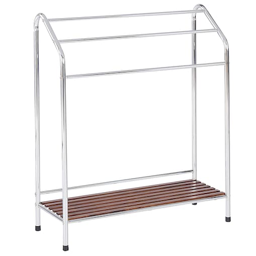 Stojak na ręczniki z półką MURIVA Metal Srebrny