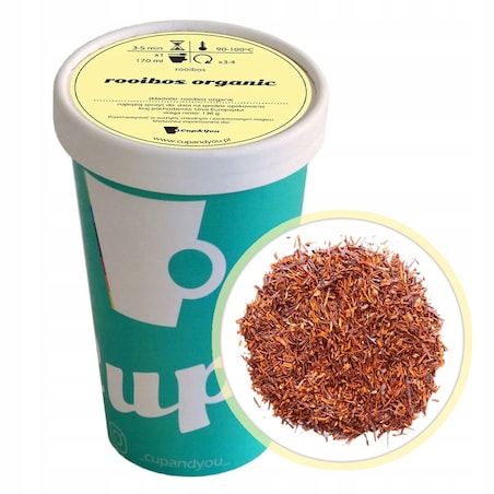 Herbata rooibos ORGANIC czerwonokrzew bezkofeinowa premium sypana upominek - herbata liściasta sypana mieszanka napar susz