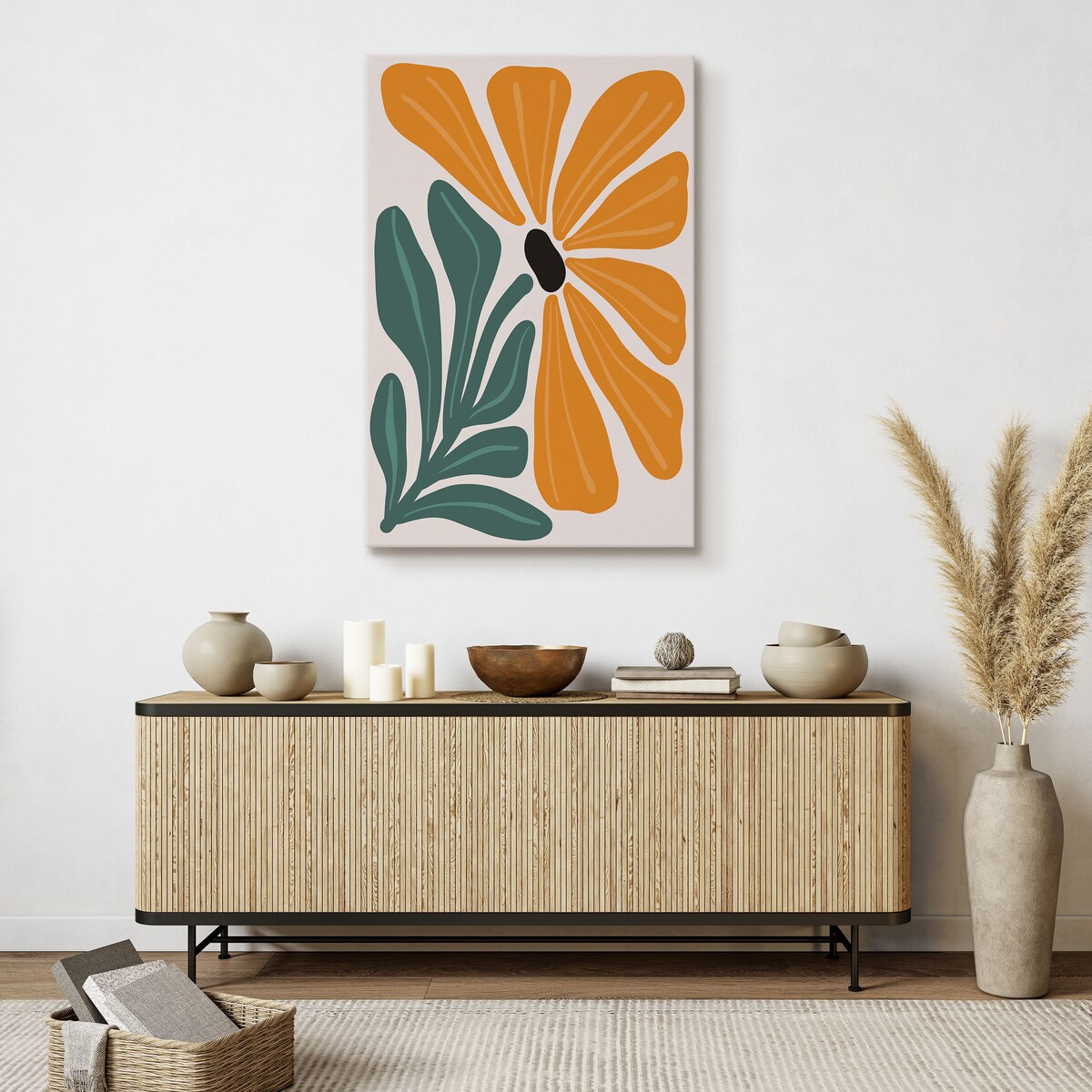 Obraz Pomarańczowy Pastelowy Kwiat 80x120cm