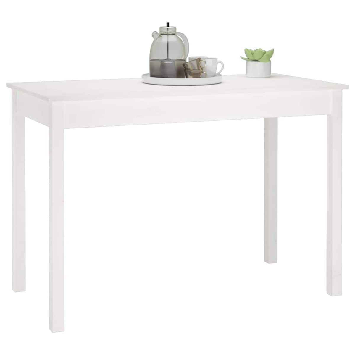 vidaXL Stół jadalniany, biały, 110x55x75 cm, lite drewno sosnowe