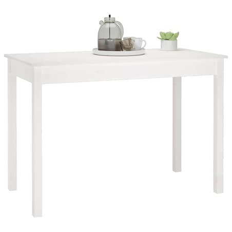 vidaXL Stół jadalniany, biały, 110x55x75 cm, lite drewno sosnowe
