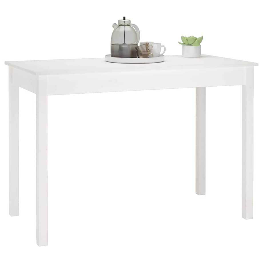 vidaXL Stół jadalniany, biały, 110x55x75 cm, lite drewno sosnowe