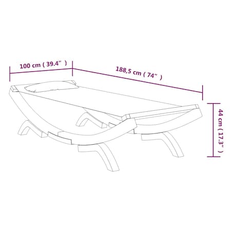 vidaXL Leżak, 100x188,5x44 cm, lite gięte drewno, antracytowy