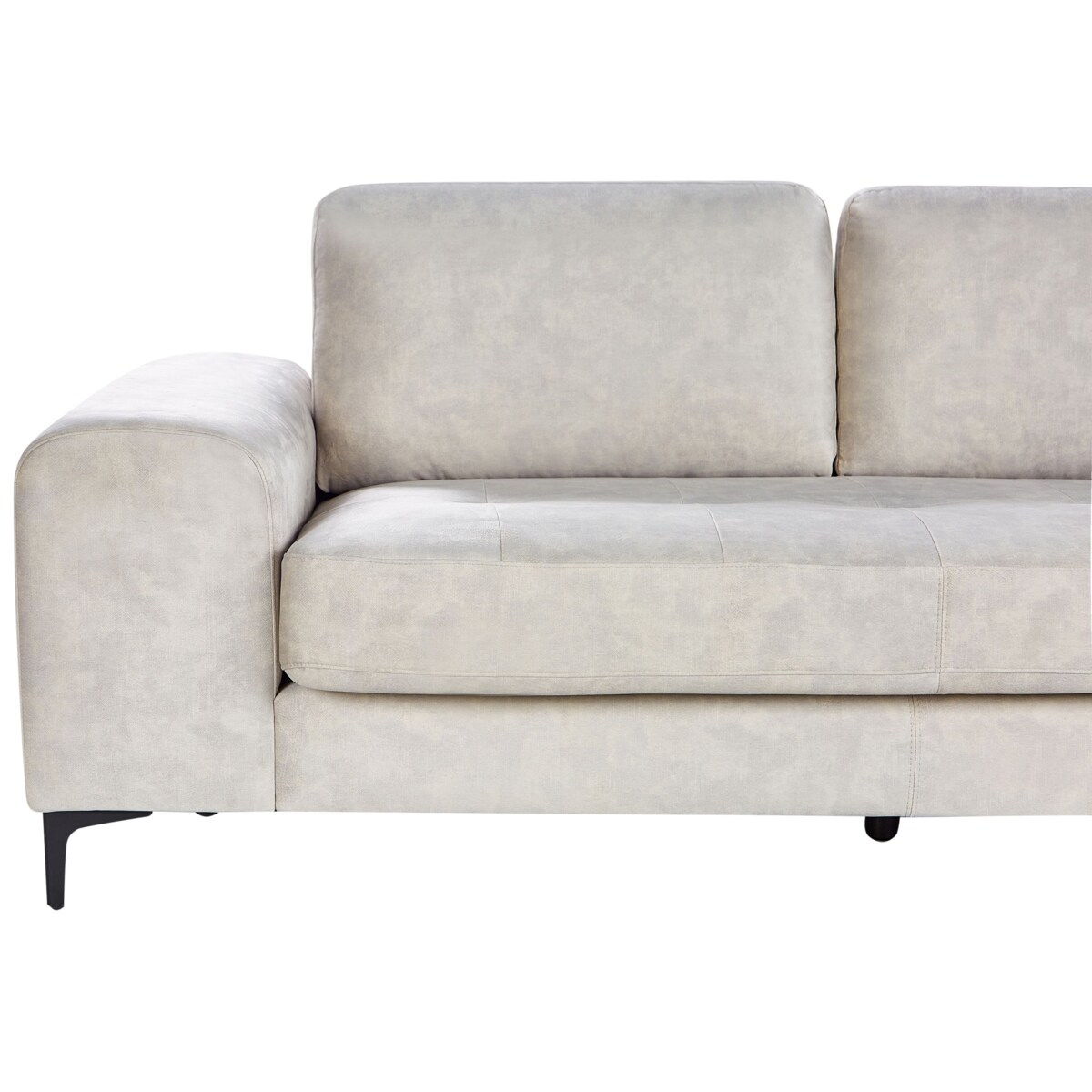 Sofa narożna lewostronna KIRUNA Welur Jasnobeżowy Lewostronny