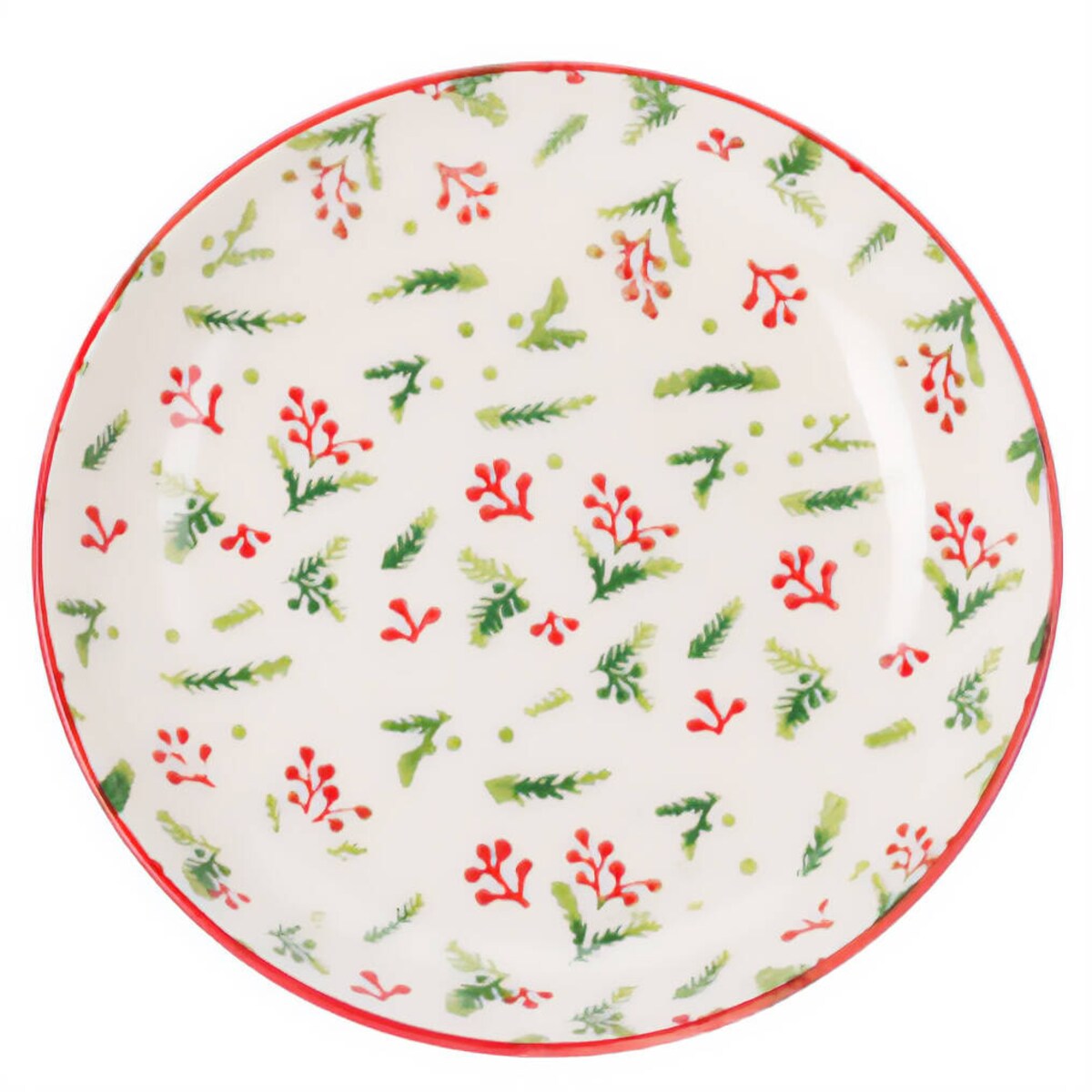 Świąteczny talerz głęboki z kamionki, Ø 21 cm
