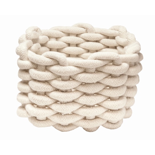 Kleine Wolke Fellone Koszyk pleciony sznurek beż naturalny M