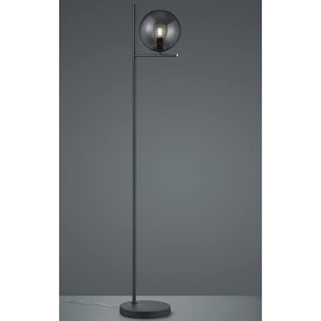 Stojąca LAMPA podłogowa PURE 402000142 Trio modernistyczna OPRAWA szklana kula grafitowa przydymiona
