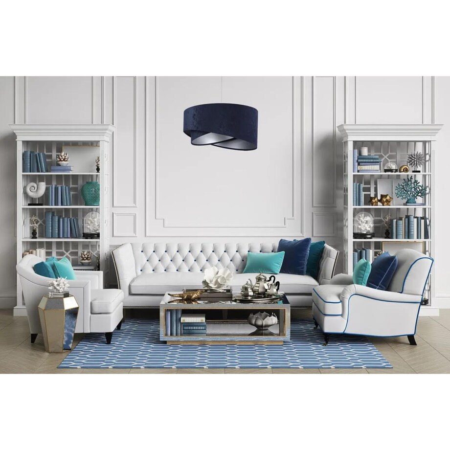 Lampa wisząca GEMSTONE granatowa/srebrna