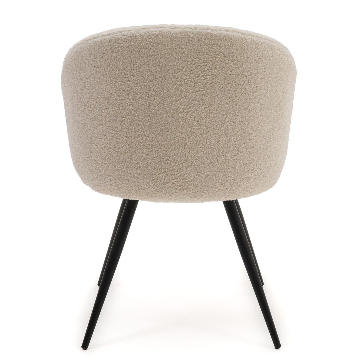 Krzesło tapicerowane obrotowe boucle teddy do salonu MODENA jasnobeżowe