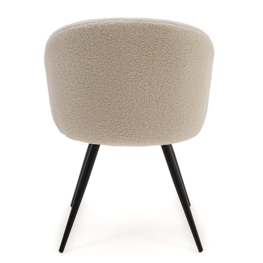 Krzesło tapicerowane obrotowe boucle teddy do salonu MODENA jasnobeżowe