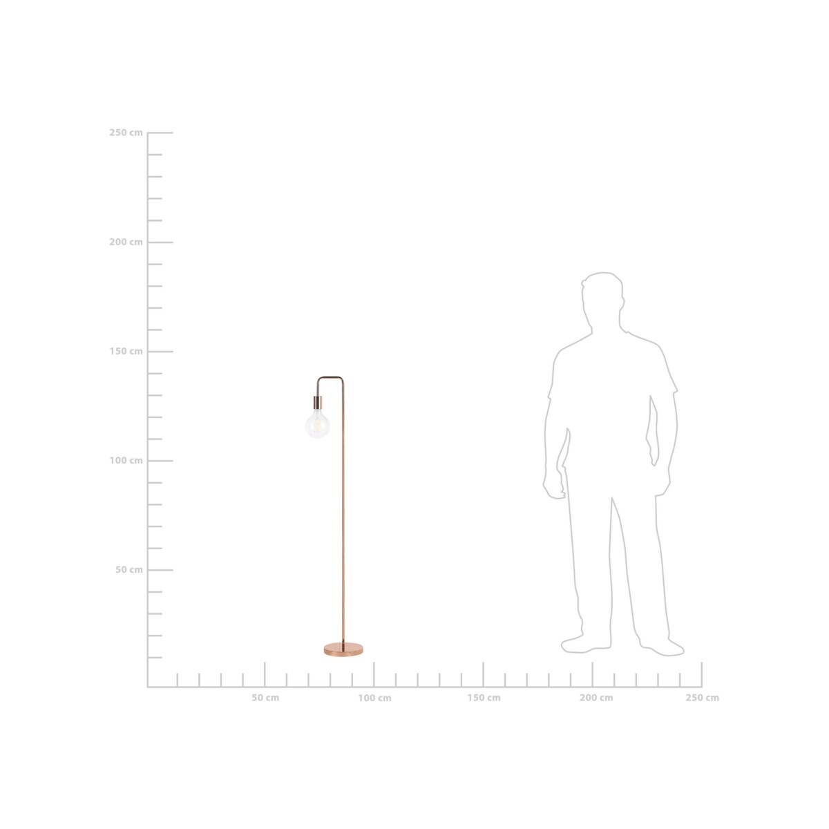 Lampa podłogowa metalowa miedziana SAVENA