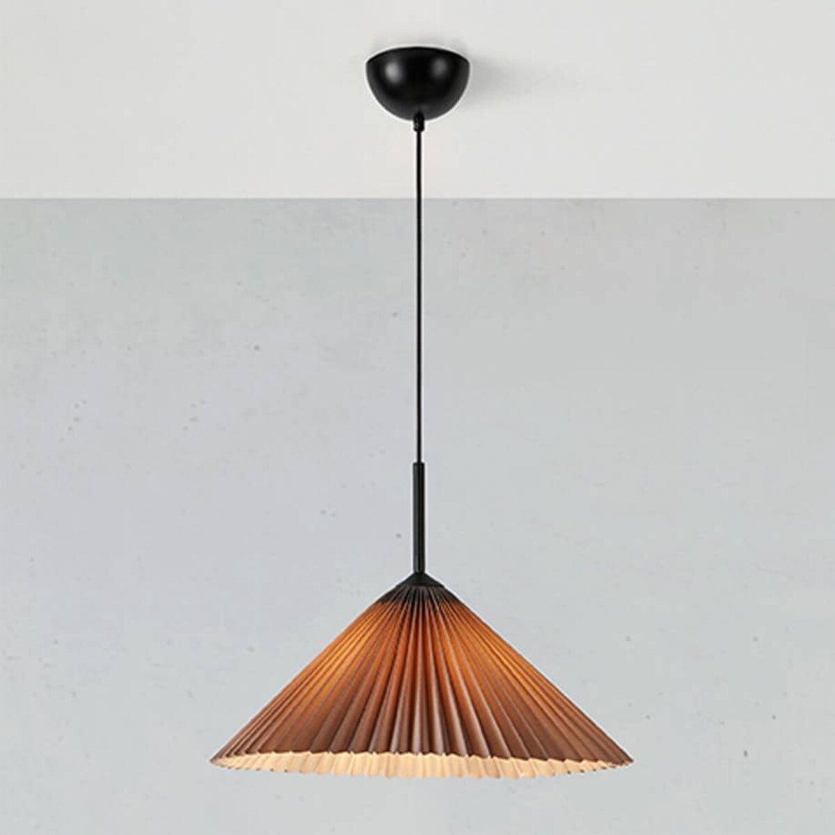 Wisząca lampa do sypialni Plisado 108709 Markslojd materiałowa beżowy