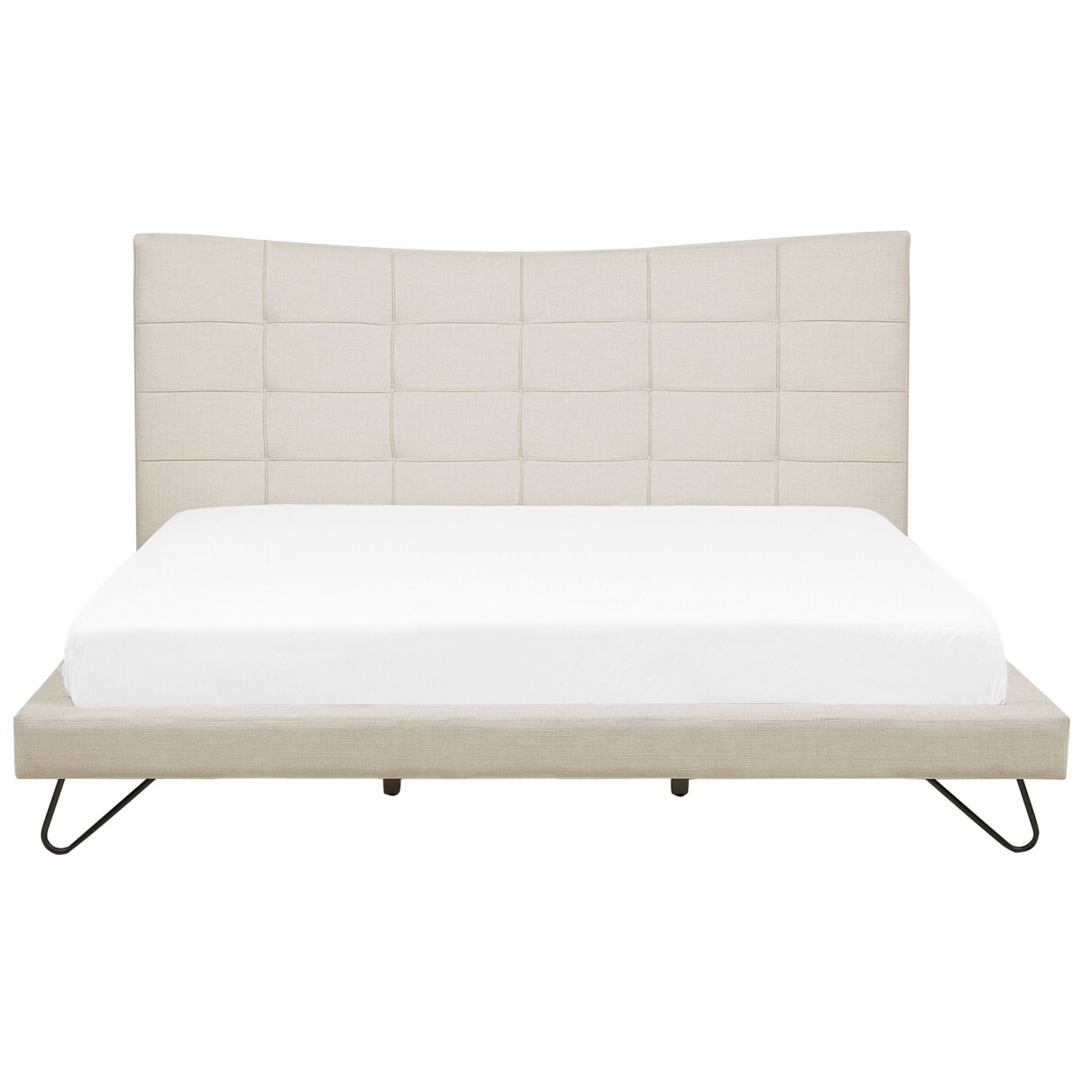 Łóżko tapicerowane 180 x 200 cm beżowe LANNION