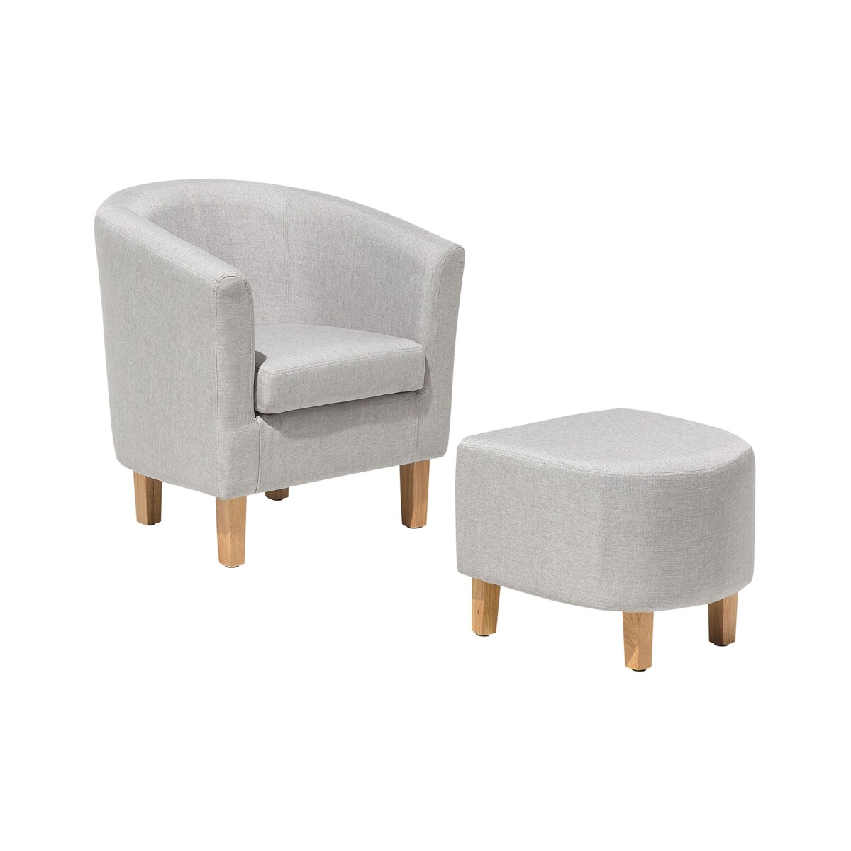 Fotel z podnóżkiem szary HOLDEN