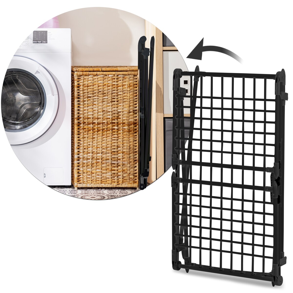 Suszarka na pranie rozkładana teleskopowa stojąca 27m Massido Lydia czarna