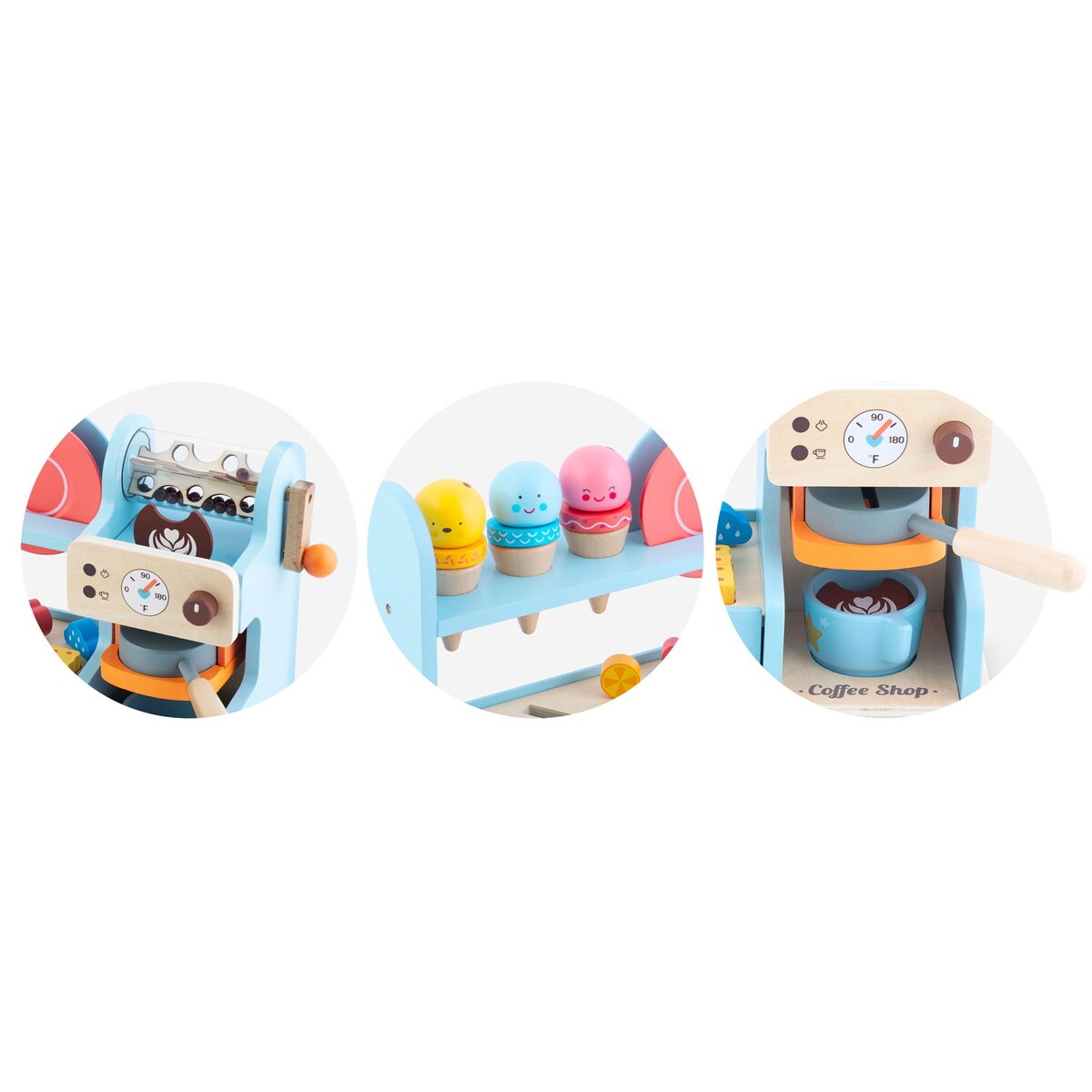 Drewniana kawiarnia lodziarnia Nukido NK-880 ekspres zabawka dla dzieci zestaw 788000
