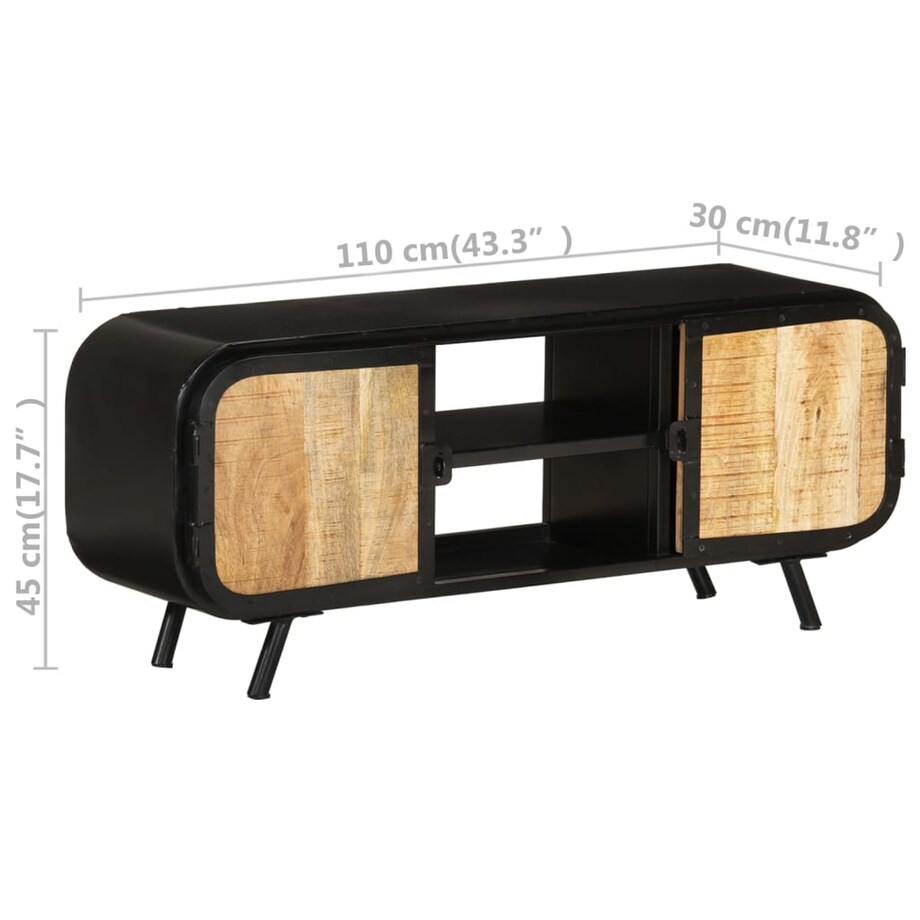 vidaXL Szafka pod telewizor, 110x30x45 cm, surowe drewno mango