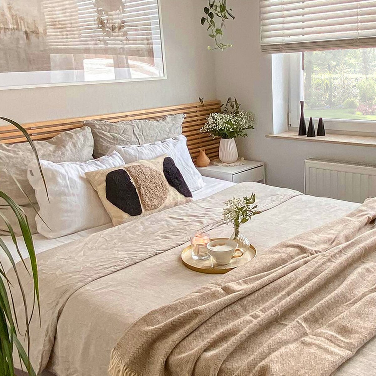 Komplet pościeli lnianej Linen 160x200cm natural, 160 x 200 cm / 2 x 70 x 80 cm