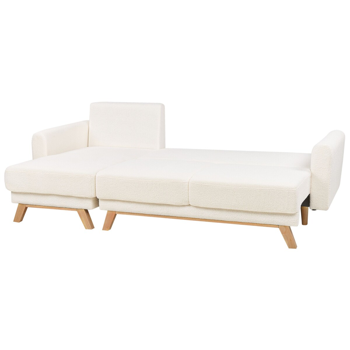 Sofa narożna boucle prawostronna biała SIRO