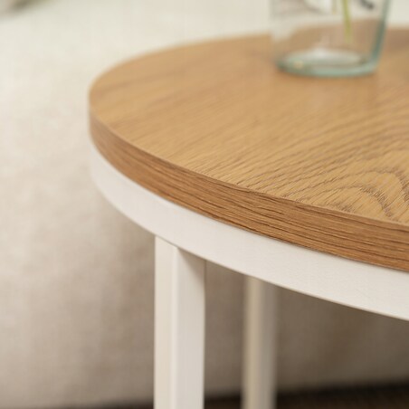 Stolik Kawowy Okrągły Loft Skandynawski Mały Ława Okrągła Mała ANN