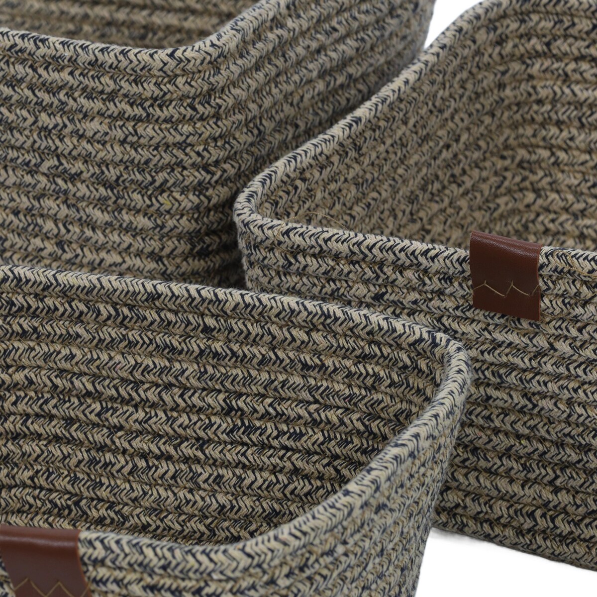 Kosze do przechowywania, plecione z bawełny, 3 sztuki