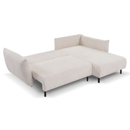 Narożnik DELI z funkcją spania na nóżkach, prawostronny, beżowy