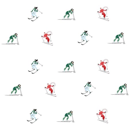 Poduszka świąteczna - Kolorowi narciarze