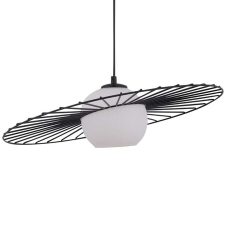 LAMPA wisząca SOL 32038 Sigma metalowa OPRAWA druciana ZWIS modernistyczny szklana kula ball czarna biała