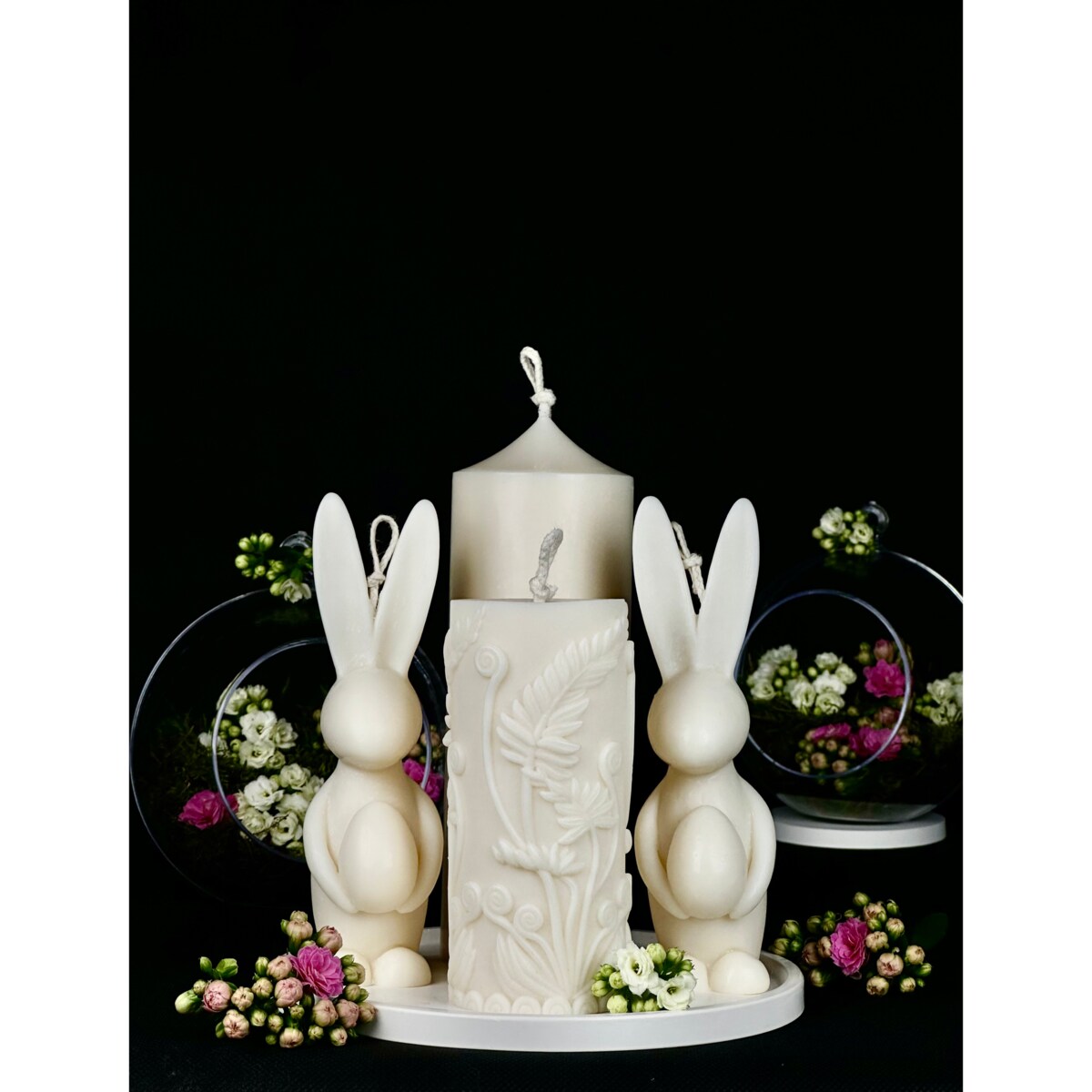 ZESTAW WIELKANOCNY HAPPY EASTER ŚWIECE SOJOWE DEKORACYJNE