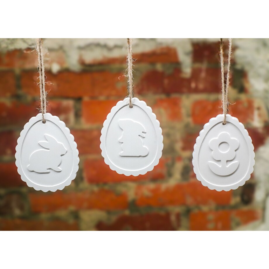 Wielkanocne zawieszki z gipsu polimerowego/acrylu 6 szt