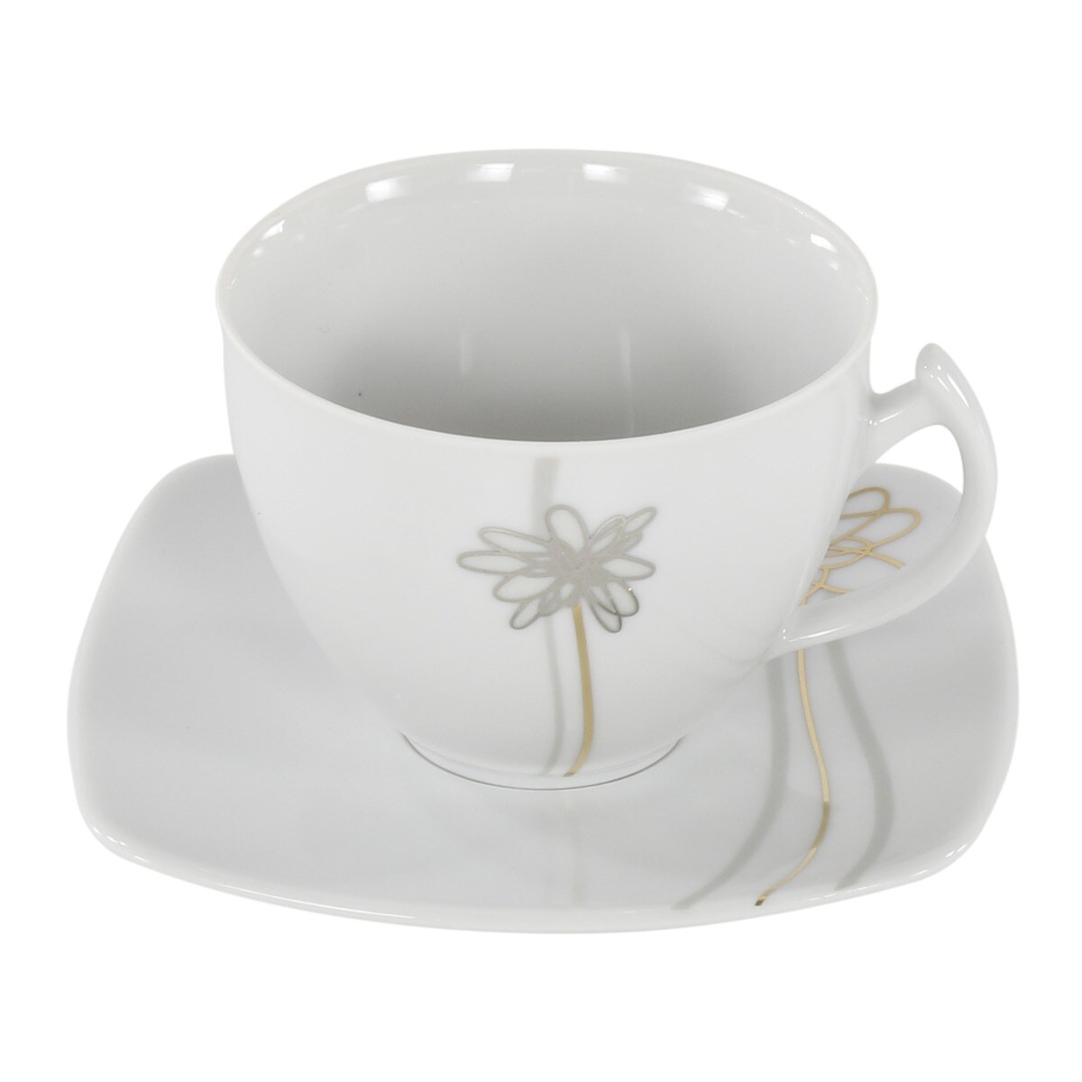 Garnitur do kawy dla 12 osób 39 el. Akcent Złoty Kwiat E525