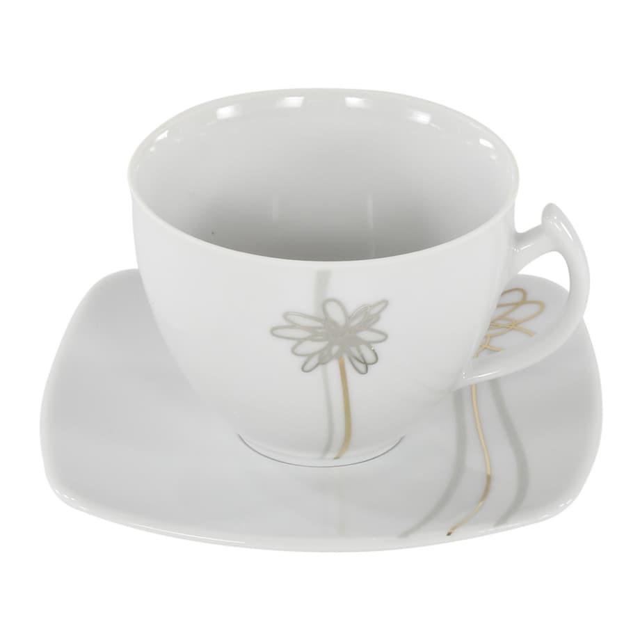 Garnitur do kawy dla 12 osób 39 el. Akcent Złoty Kwiat E525