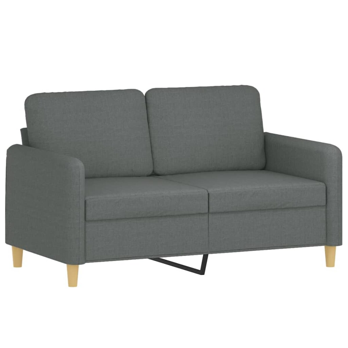 vidaXL Sofa 2-osobowa, ciemnoszara, 120 cm, tapicerowana tkaniną