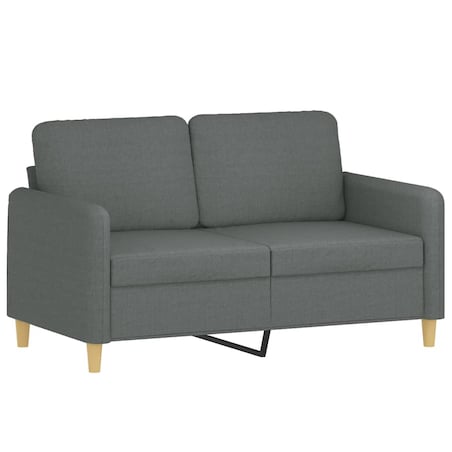 vidaXL Sofa 2-osobowa, ciemnoszara, 120 cm, tapicerowana tkaniną