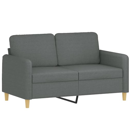 vidaXL Sofa 2-osobowa, ciemnoszara, 120 cm, tapicerowana tkaniną