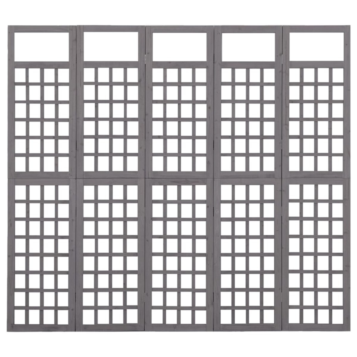 vidaXL Parawan pokojowy 5-panelowy/trejaż, drewno jodłowe, 201,5x180cm