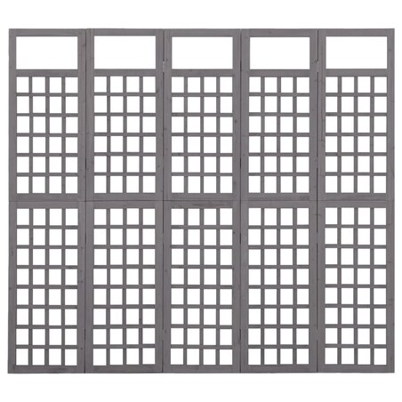 vidaXL Parawan pokojowy 5-panelowy/trejaż, drewno jodłowe, 201,5x180cm