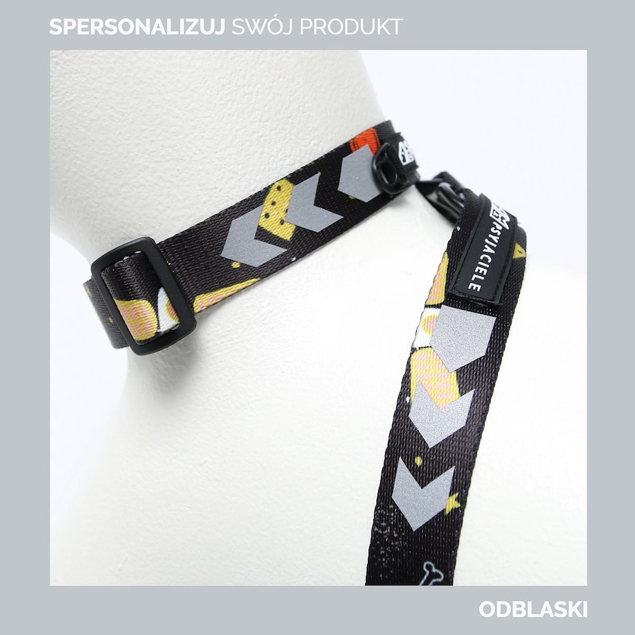 Obroża dla psa lub kota "Psikolaż" - Szerokość taśmy: 38mm, Rozmiar: XS