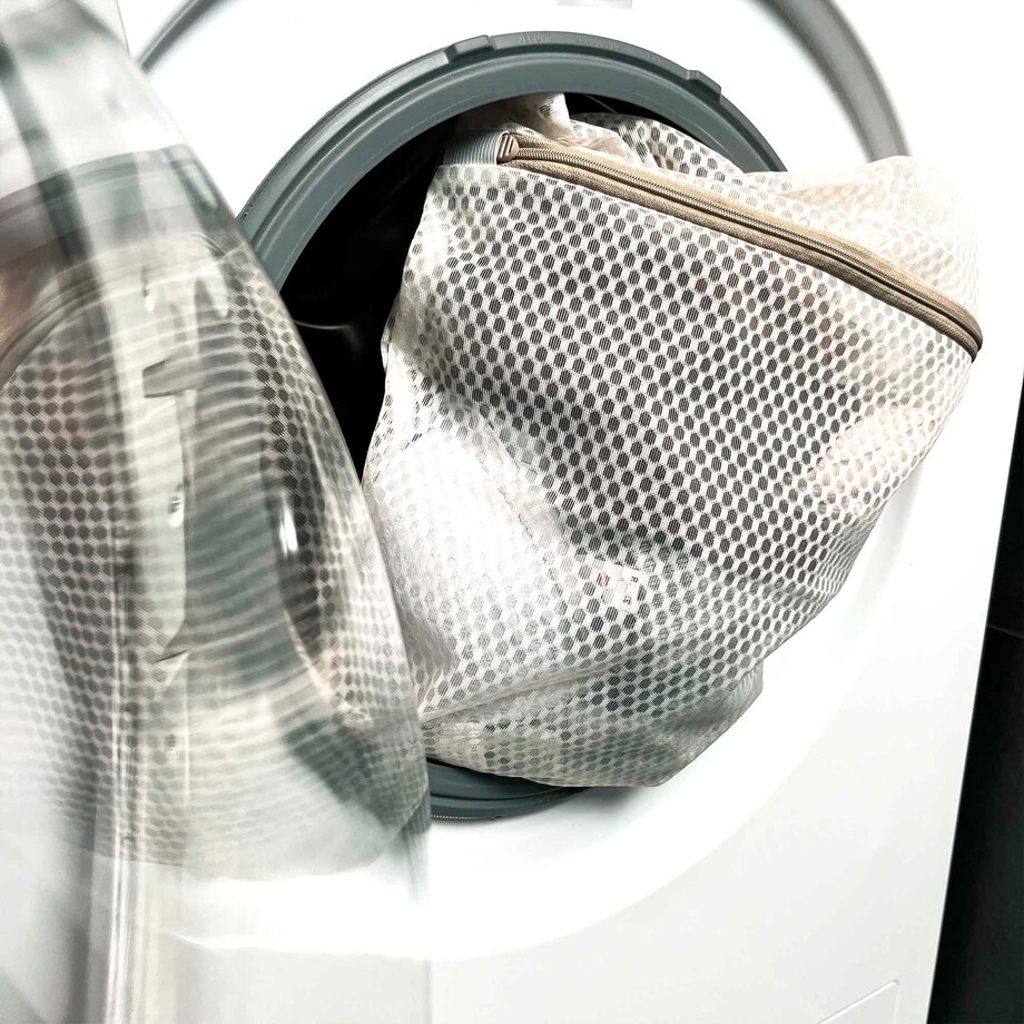 Siatka Worek Na Pranie Ubrań Bielizny Kosz Na Pranie 30X40 Cm Beżowy