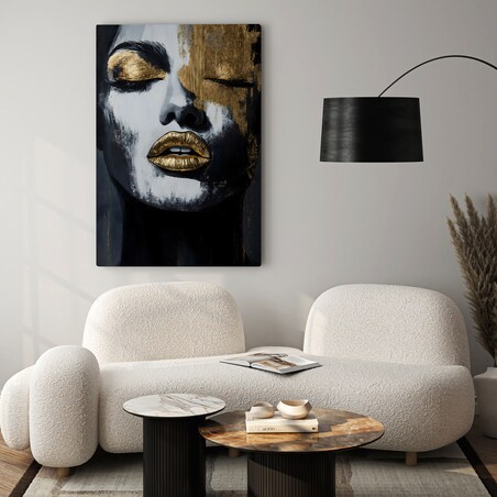 OBRAZ NA PŁÓTNIE DO SALONU PORTRET KOBIETY STYL GLAMOUR ABSTRAKCJA 50x70cm