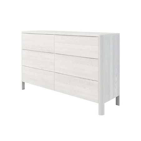 Drewniana komoda bukowa Visby MODENA LOW 150 / kolor biały