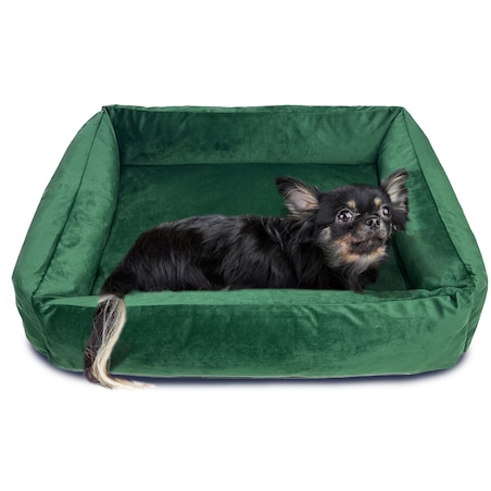 Legowisko Dla Psa Kanapa Posłanie Welurowe 90X75 Cm Prestiżowe Zielone